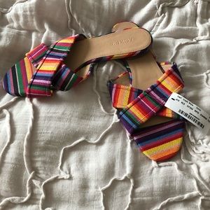 J.Crew Multi-stripe Cora Crisscross Sandal